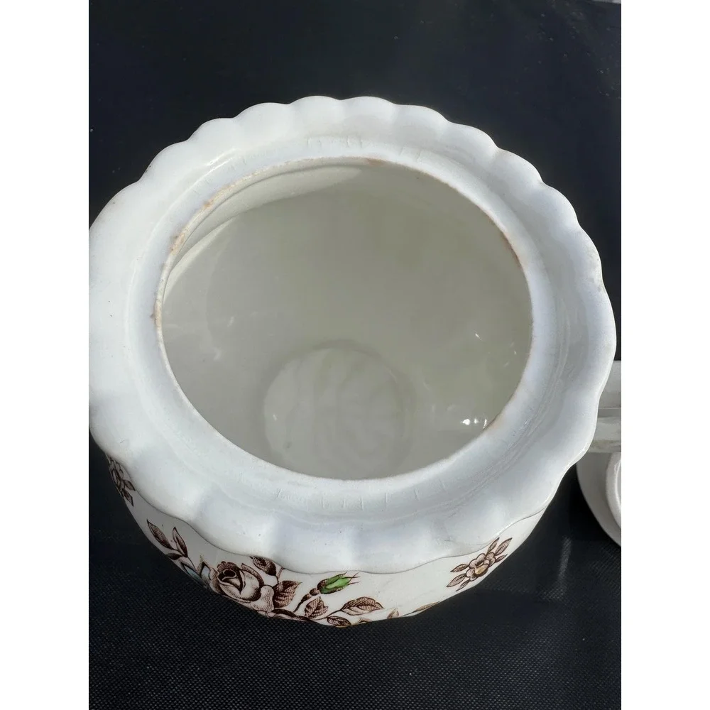 VTG MCM J&G Meakin Chatsworth Creamer & Sugar Bowl Set  White England Floral